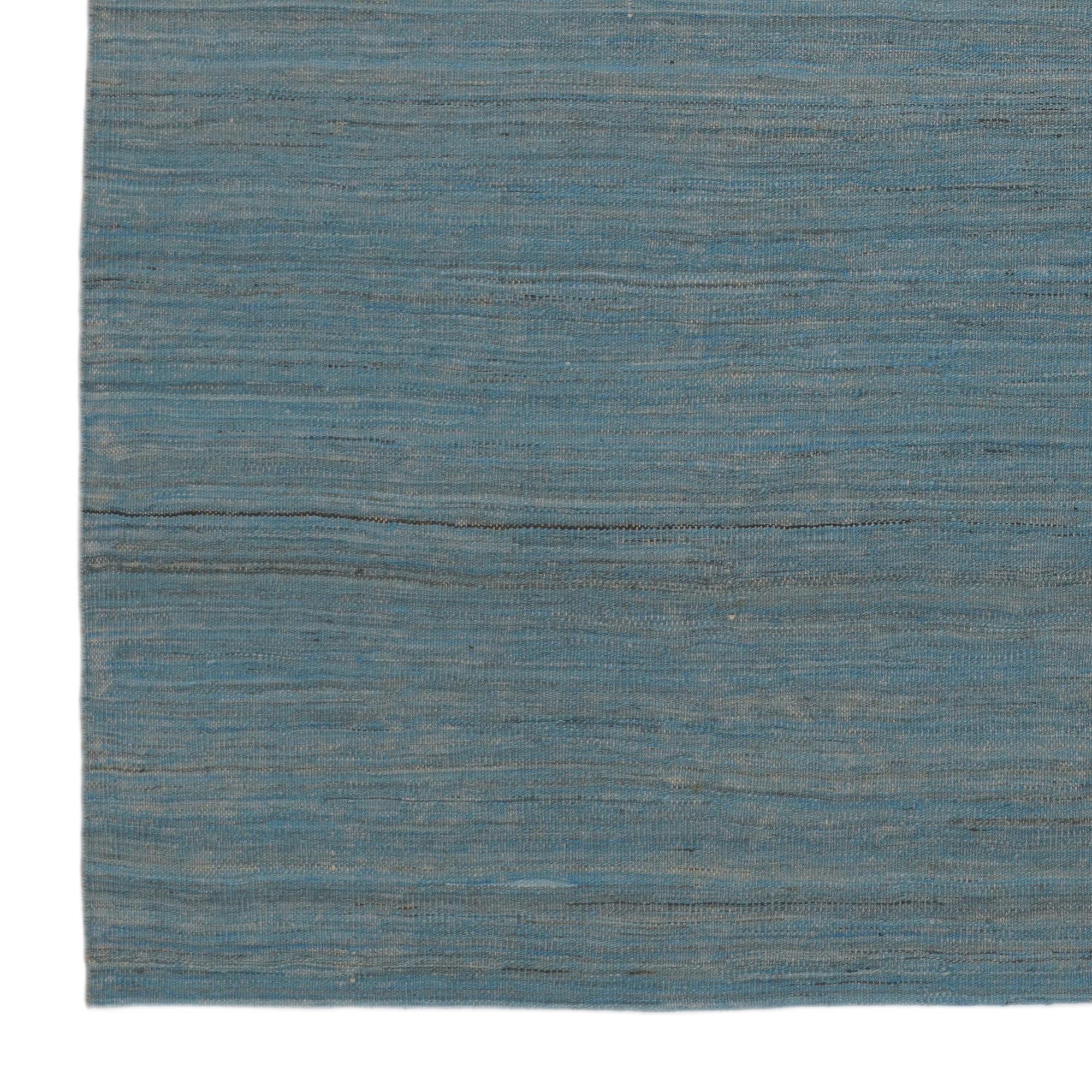 6' 9 x 9' 6 Hand Woven Kilim Modern Wool Rug