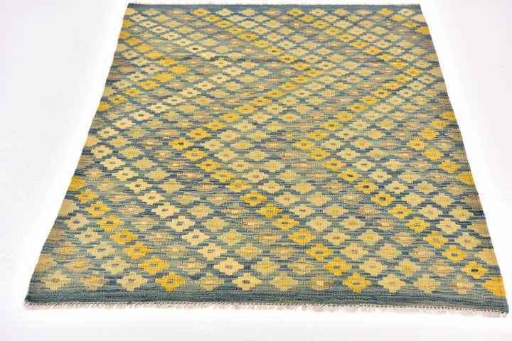 3' 4 x 5' Hand Woven Kilim Modern Wool Rug