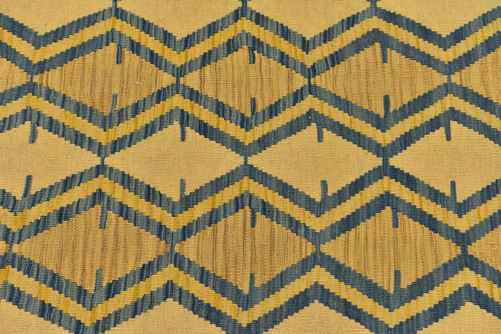 3' 4 x 4' 10 Hand Woven Kilim Modern Wool Rug