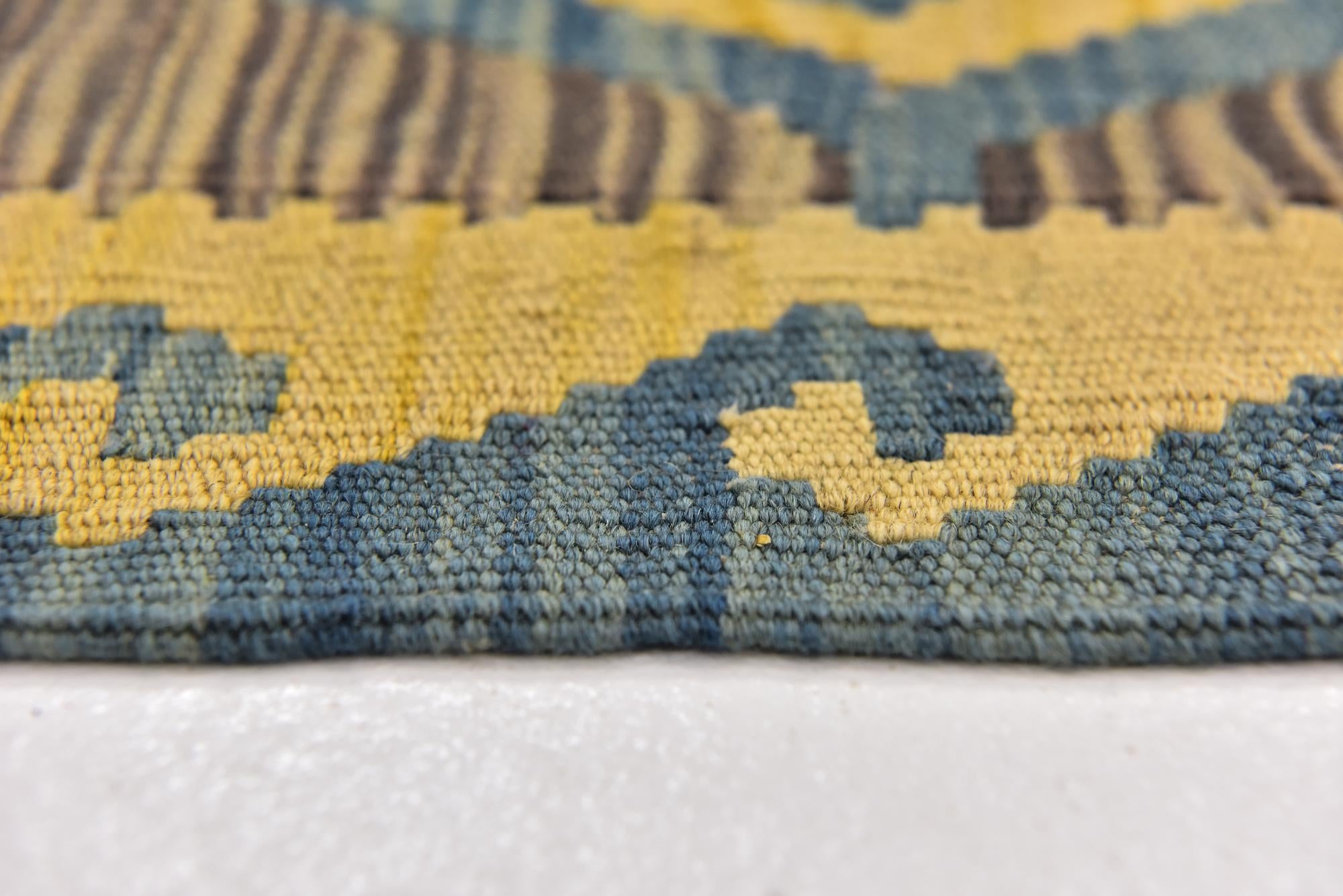 3' 4 x 4' 10 Hand Woven Kilim Modern Wool Rug