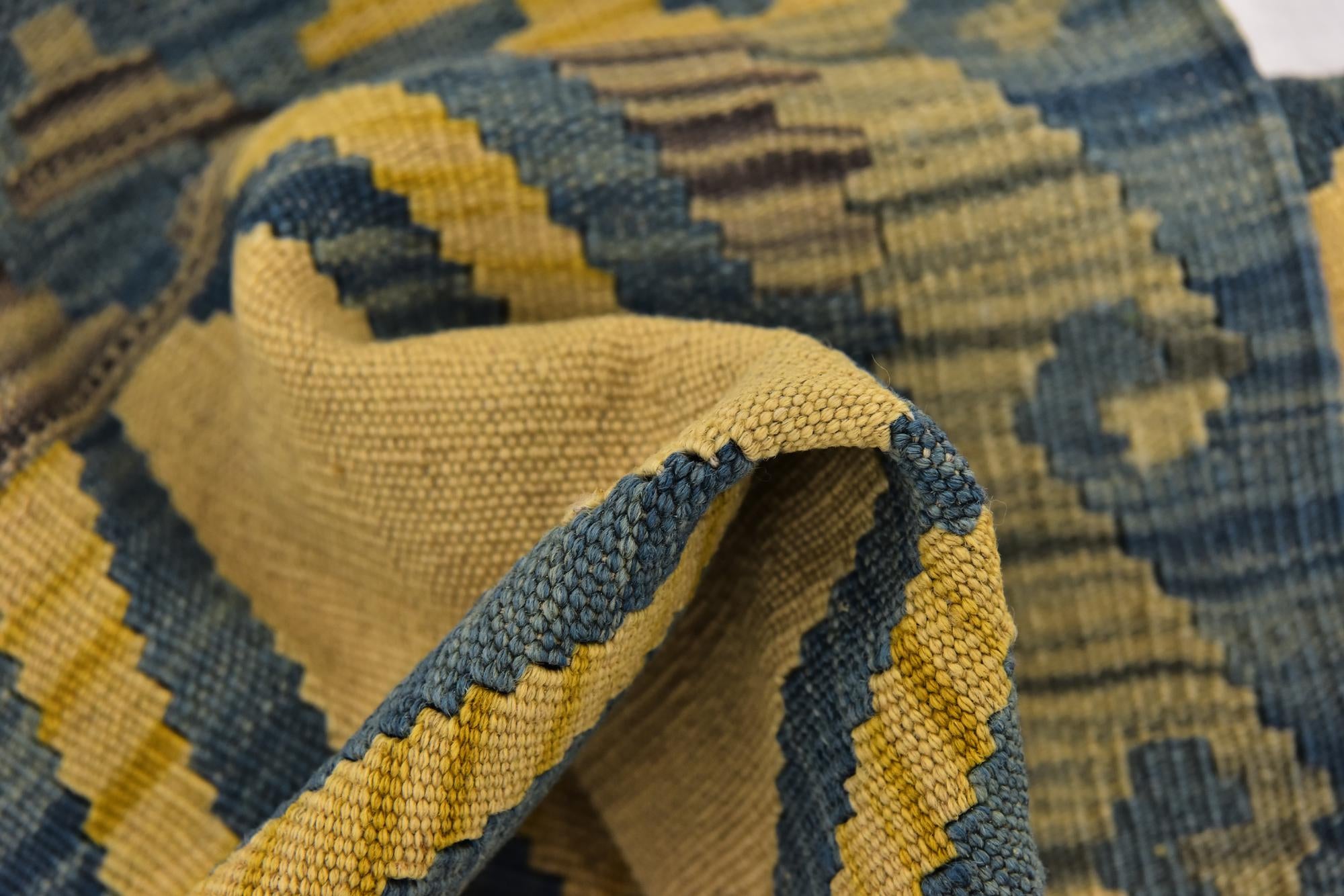 3' 4 x 4' 10 Hand Woven Kilim Modern Wool Rug