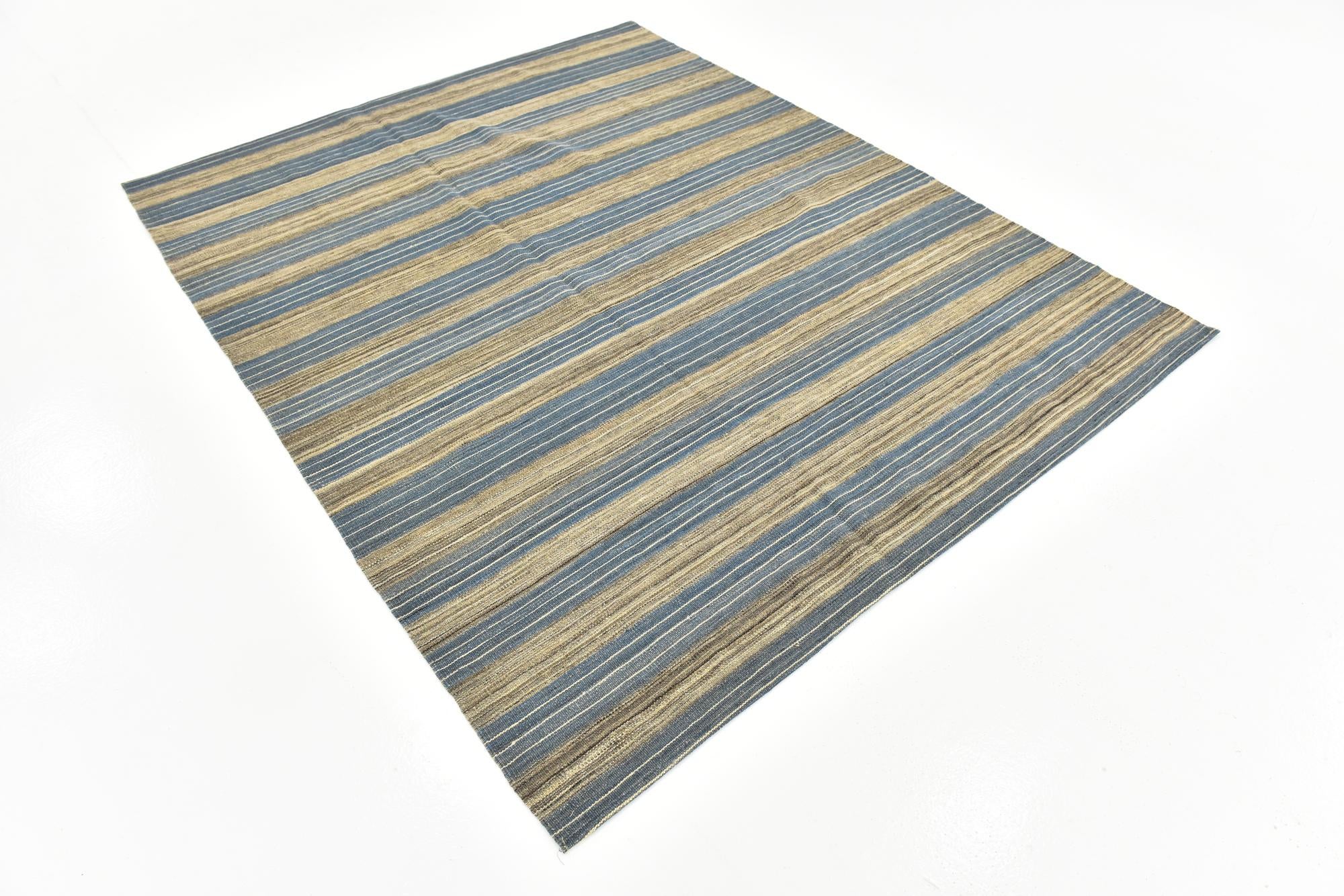 5' 10 x 7' 4 Hand Woven Kilim Modern Wool Rug