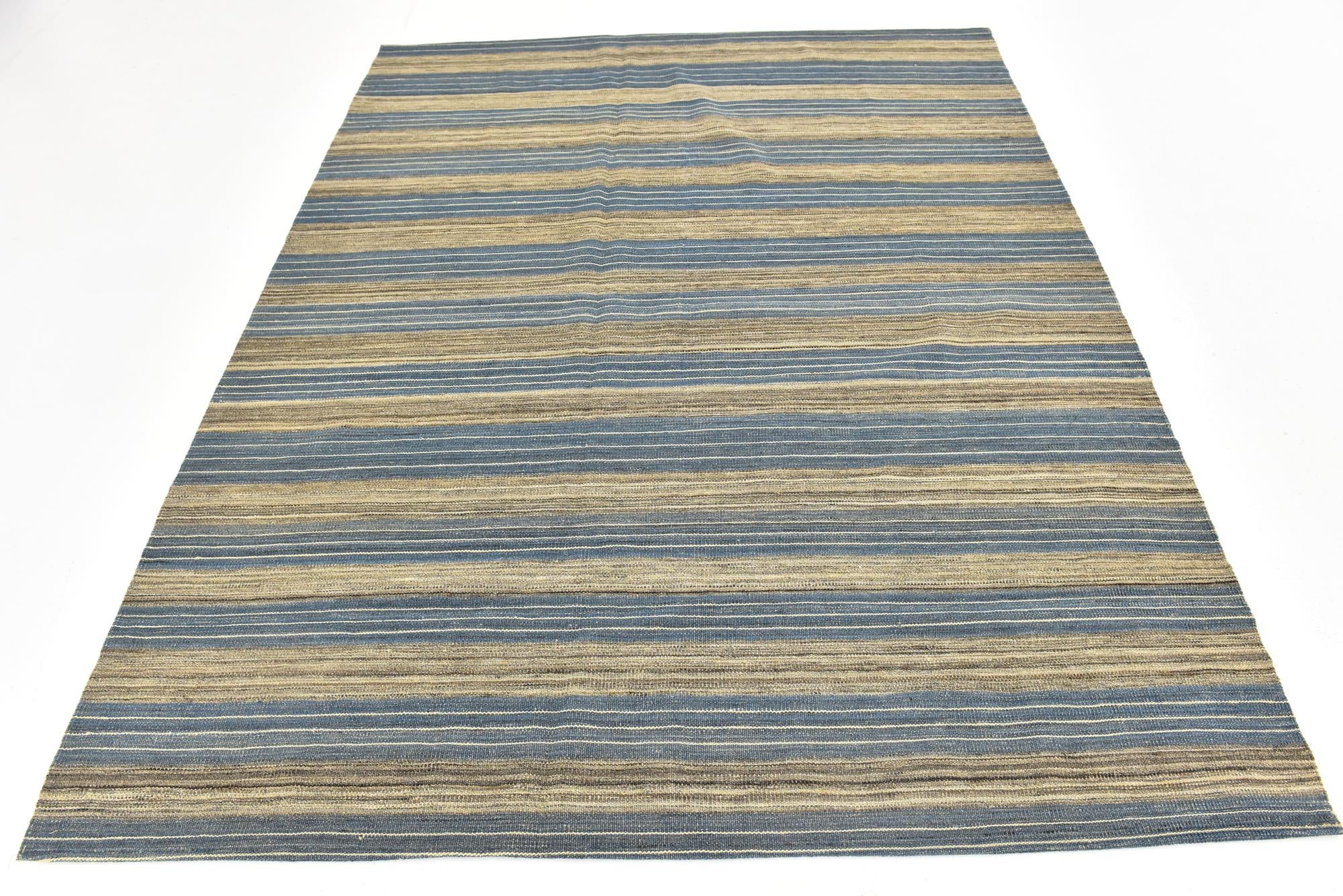 5' 10 x 7' 4 Hand Woven Kilim Modern Wool Rug