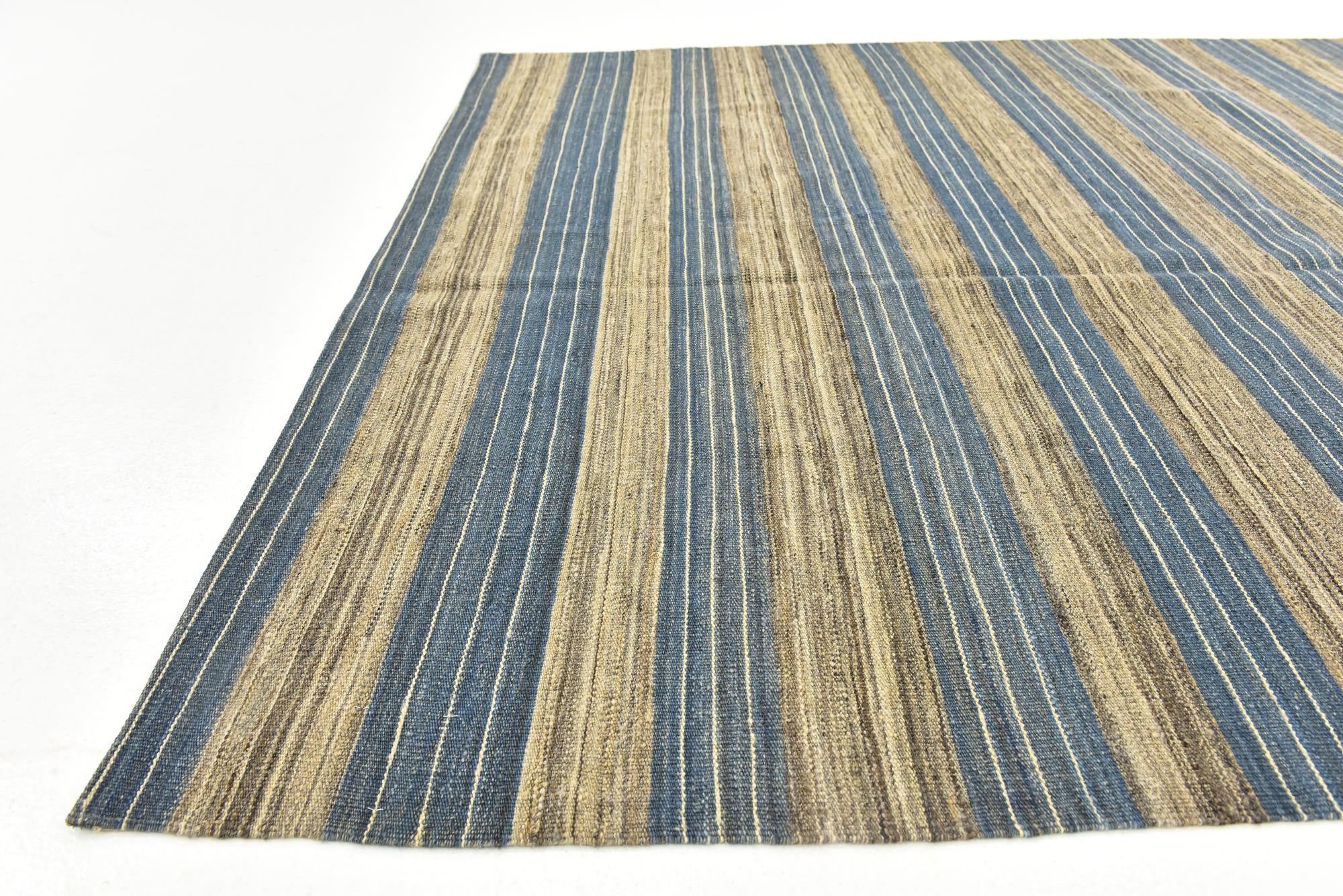 5' 10 x 7' 4 Hand Woven Kilim Modern Wool Rug