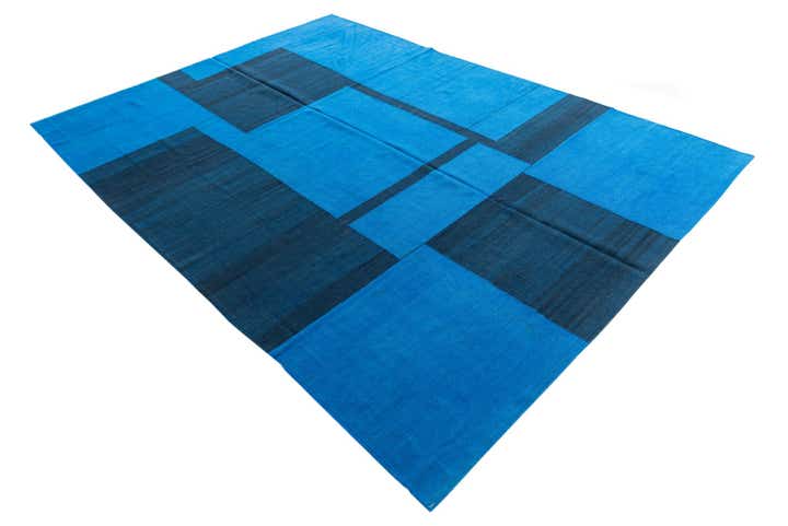 7' x 9' 4 Hand Woven Kilim Modern Wool Rug