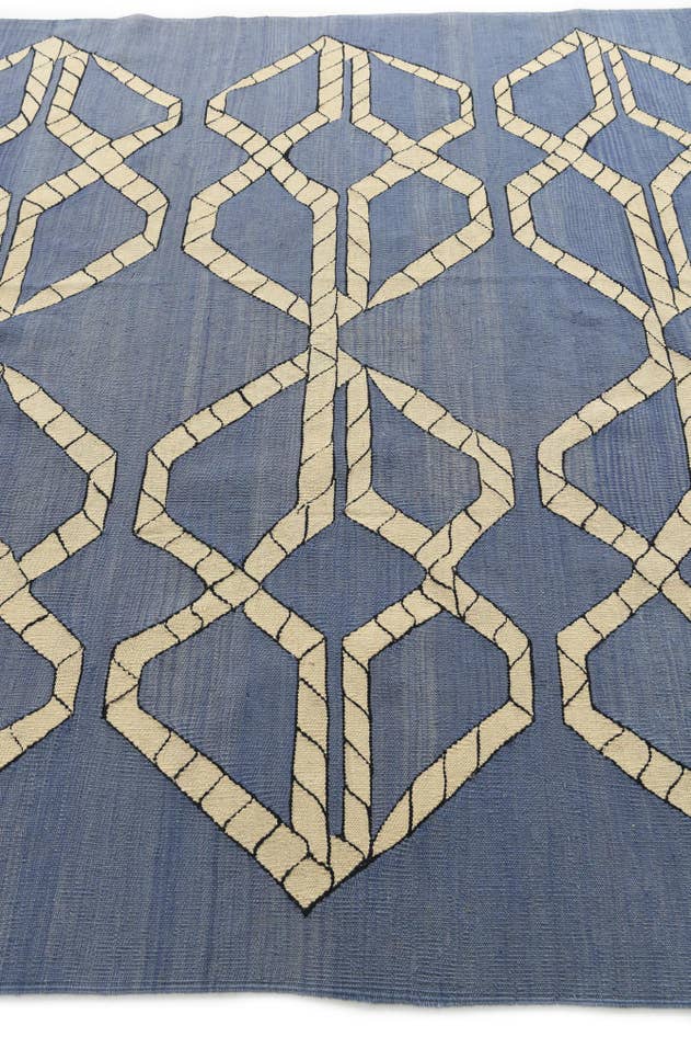 Detail image of 6' 8 x 9' 5 Hand Woven Kilim Modern Wool Rug