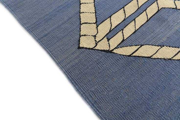 Detail image of 6' 8 x 9' 5 Hand Woven Kilim Modern Wool Rug