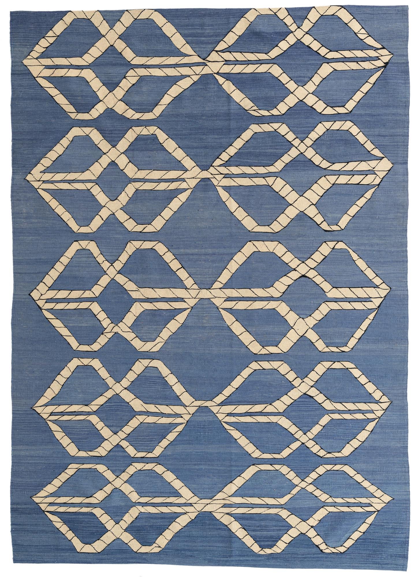 6' 8 x 9' 5 Hand Woven Kilim Modern Wool Rug