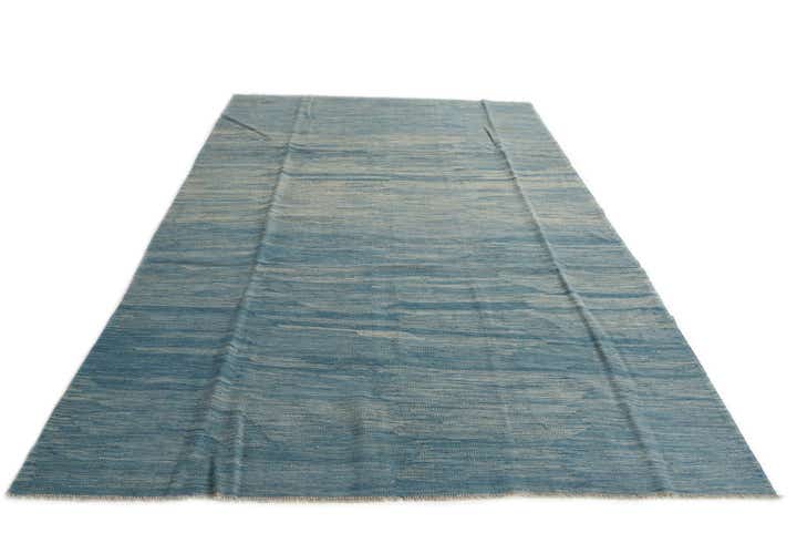 6' 3 x 9' 5 Hand Woven Kilim Modern Wool Rug