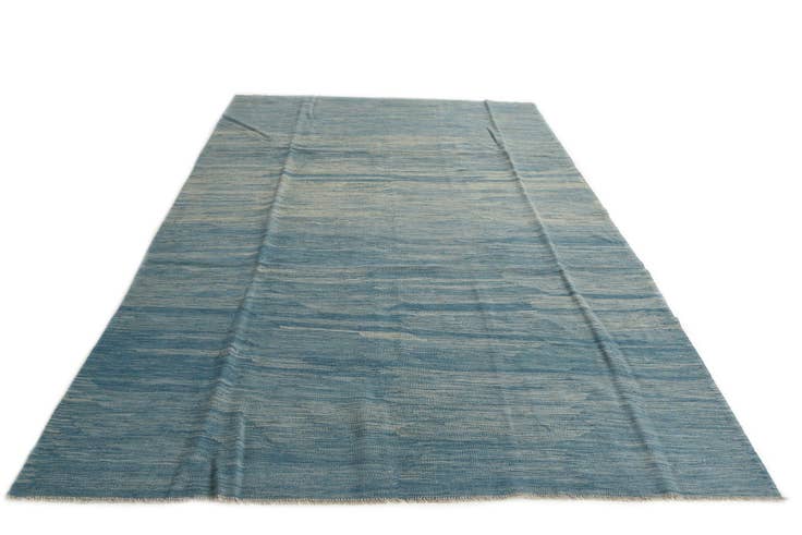 Detail image of 6' 3 x 9' 5 Hand Woven Kilim Modern Wool Rug