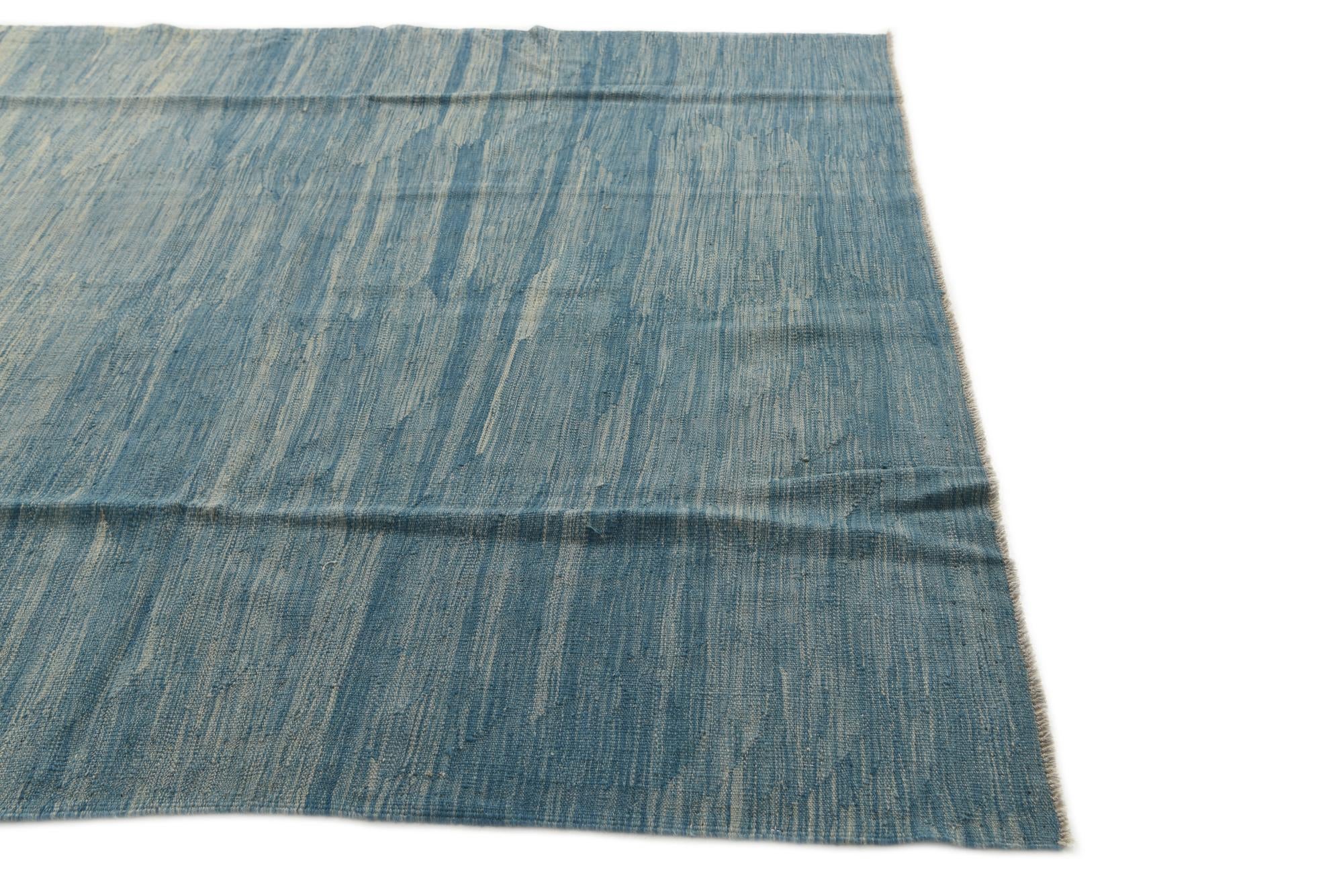 6' 3 x 9' 5 Hand Woven Kilim Modern Wool Rug