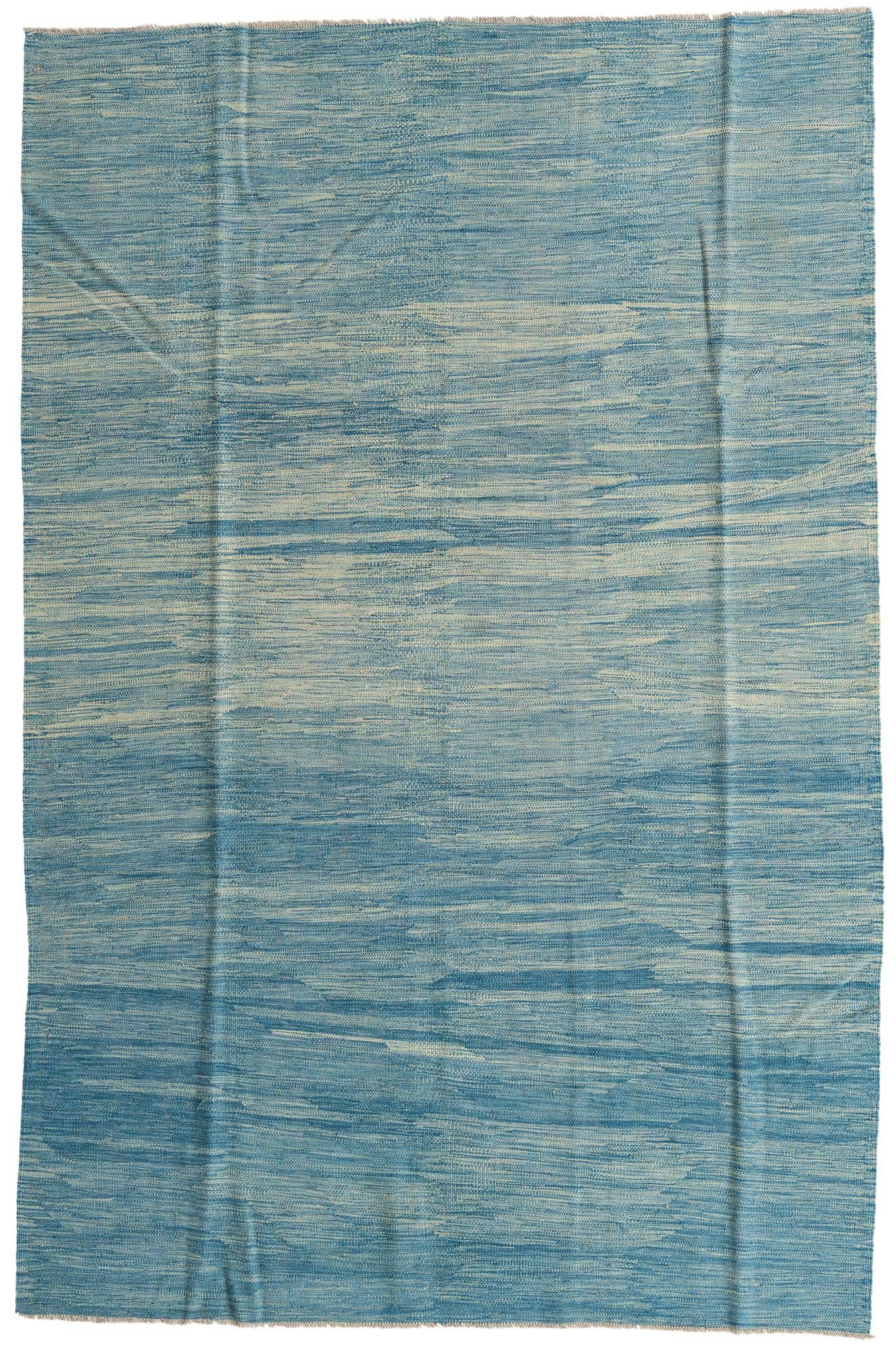 6' 3 x 9' 5 Hand Woven Kilim Modern Wool Rug