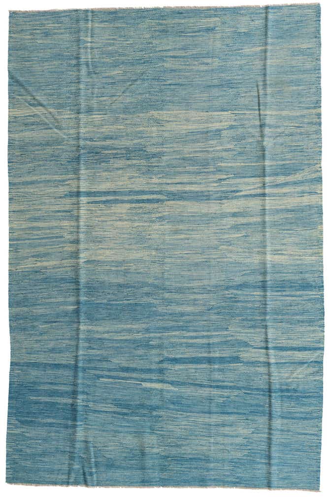 6' 3 x 9' 5 Hand Woven Kilim Modern Wool Rug