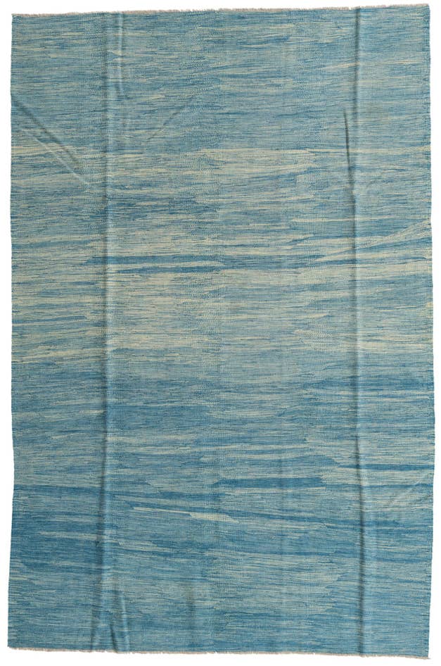 Detail image of 6' 3 x 9' 5 Hand Woven Kilim Modern Wool Rug