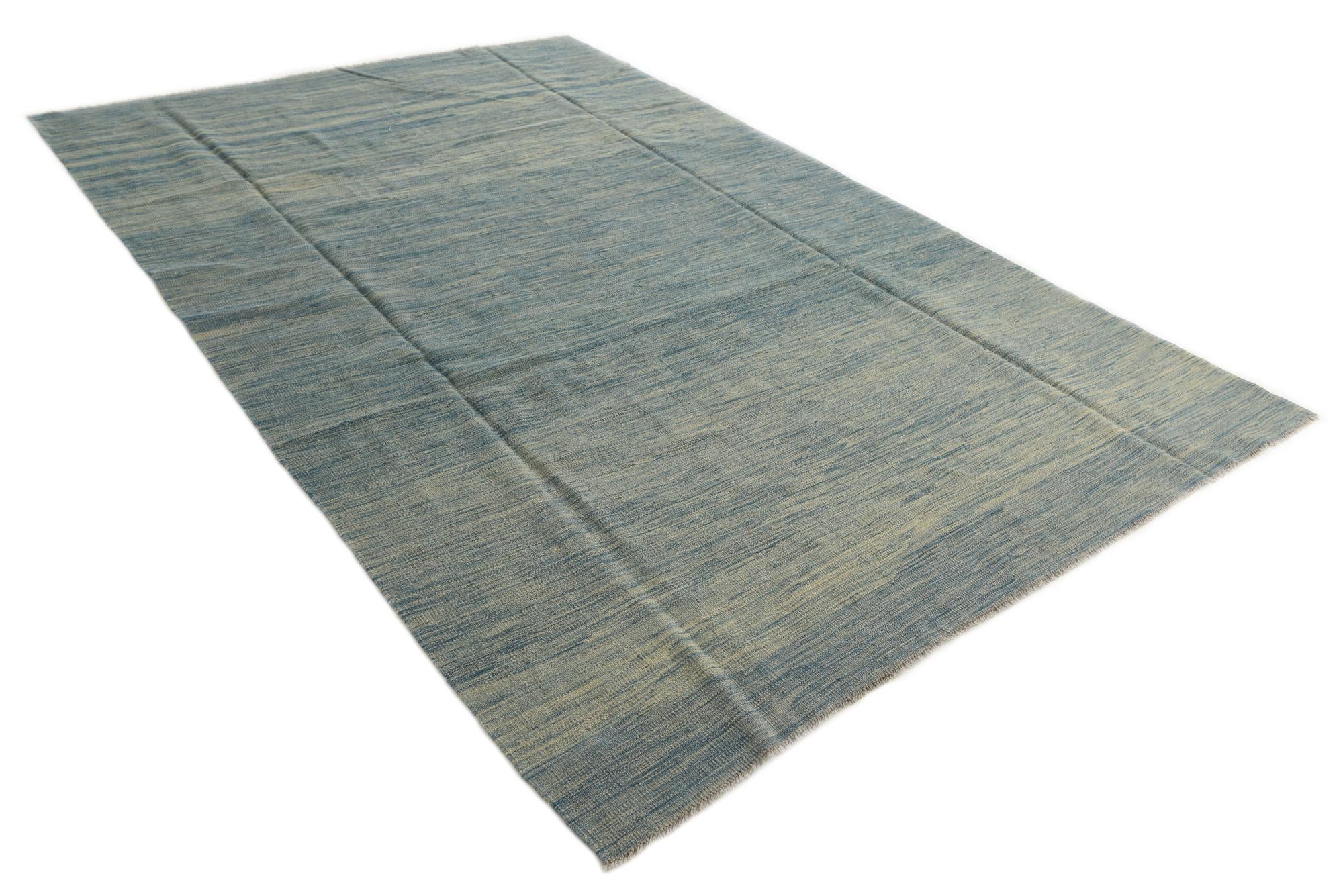 6' 4 x 9' 9 Hand Woven Kilim Modern Wool Rug