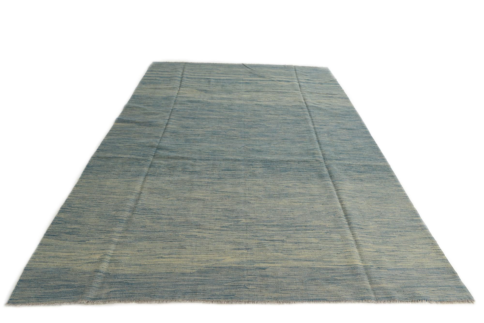 6' 4 x 9' 9 Hand Woven Kilim Modern Wool Rug