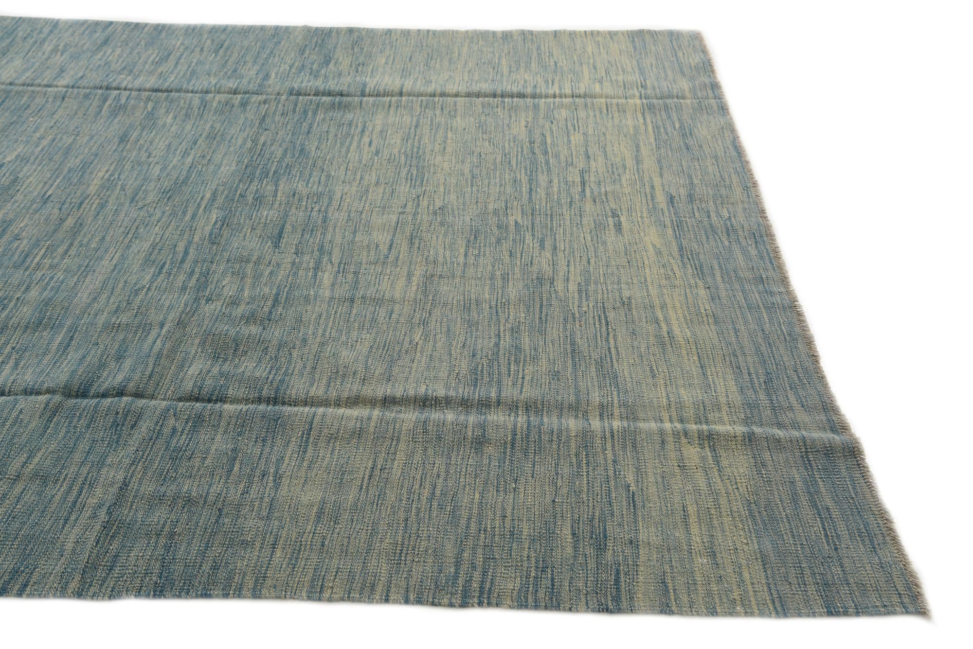 6' 4 x 9' 9 Hand Woven Kilim Modern Wool Rug