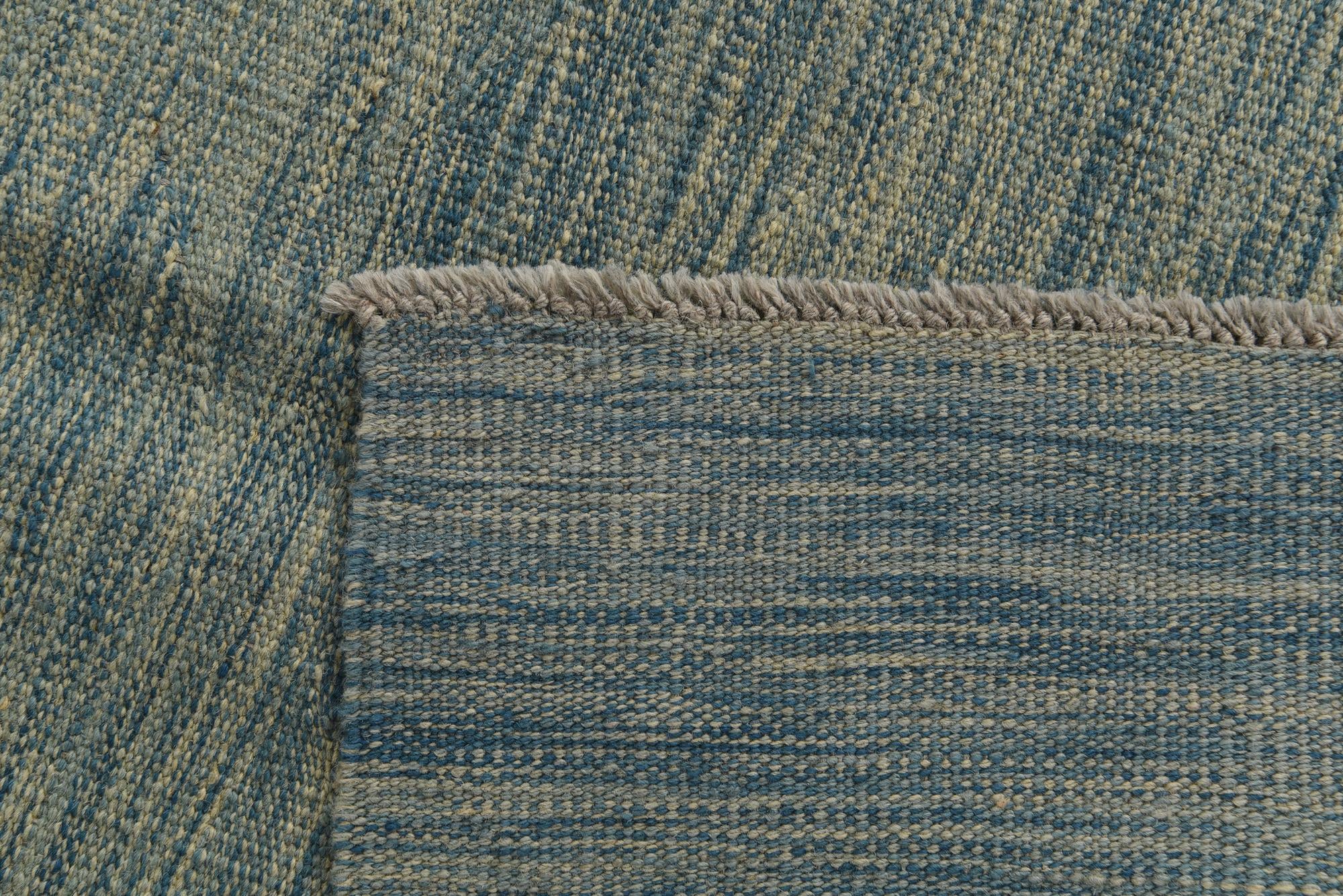 6' 4 x 9' 9 Hand Woven Kilim Modern Wool Rug