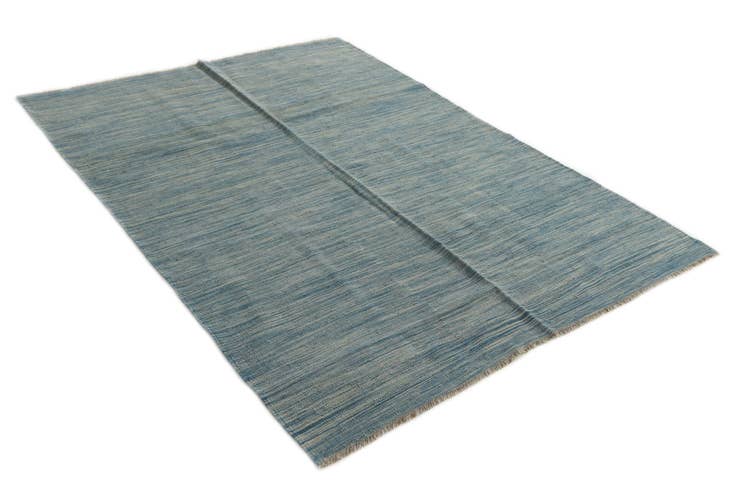 Detail image of 4' 10 x 6' 7 Hand Woven Kilim Modern Wool Rug
