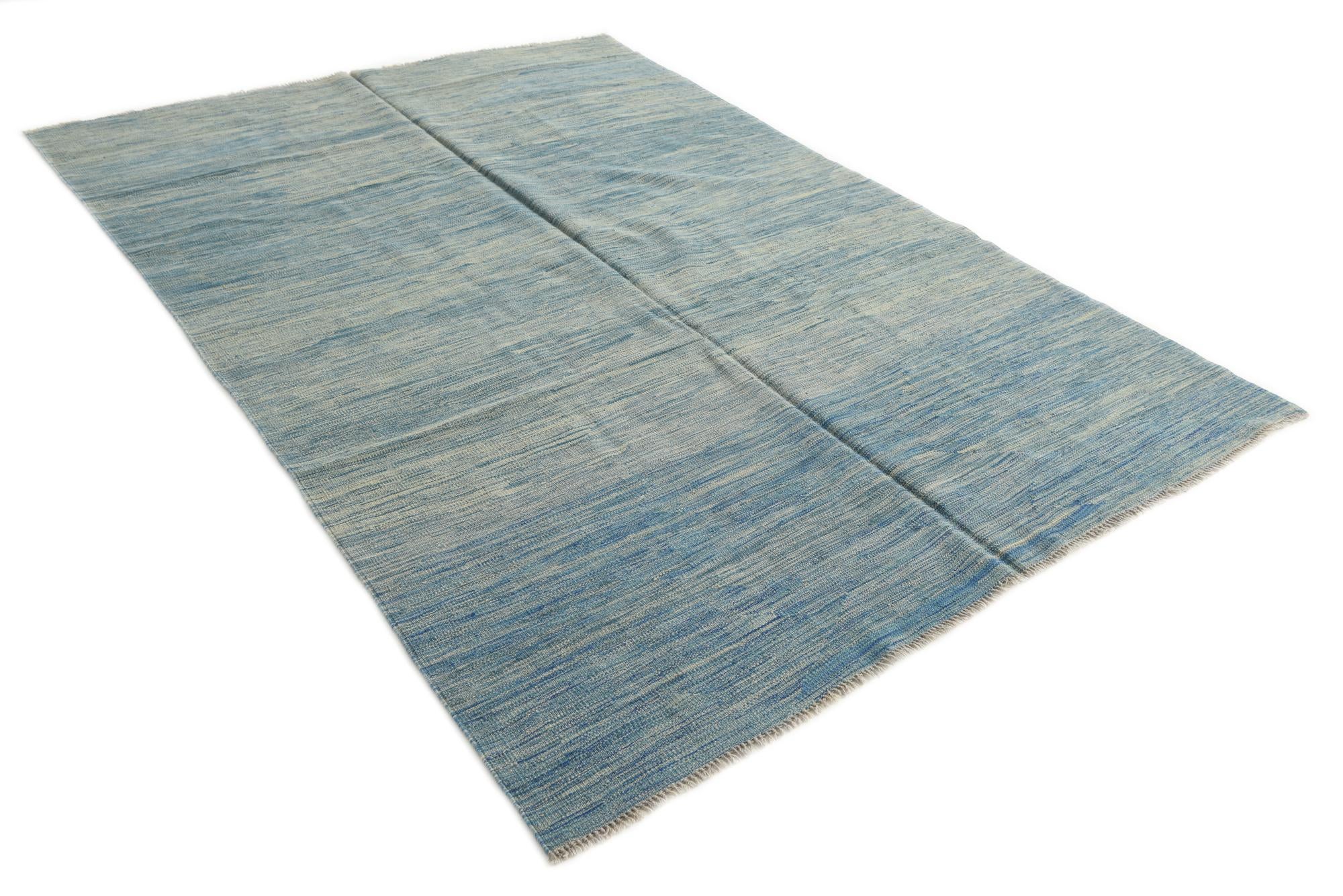 5' 7 x 8' 1 Hand Woven Kilim Modern Wool Rug