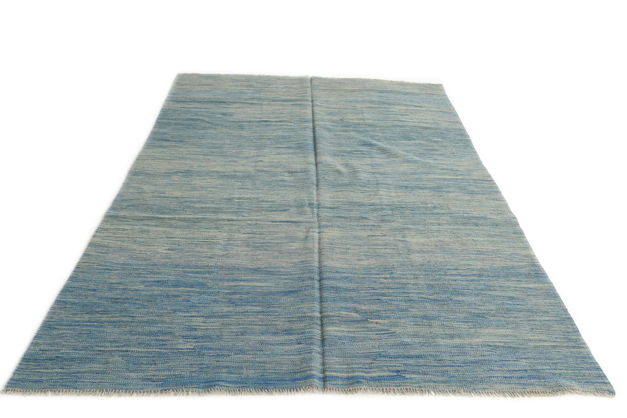 5' 7 x 8' 1 Hand Woven Kilim Modern Wool Rug