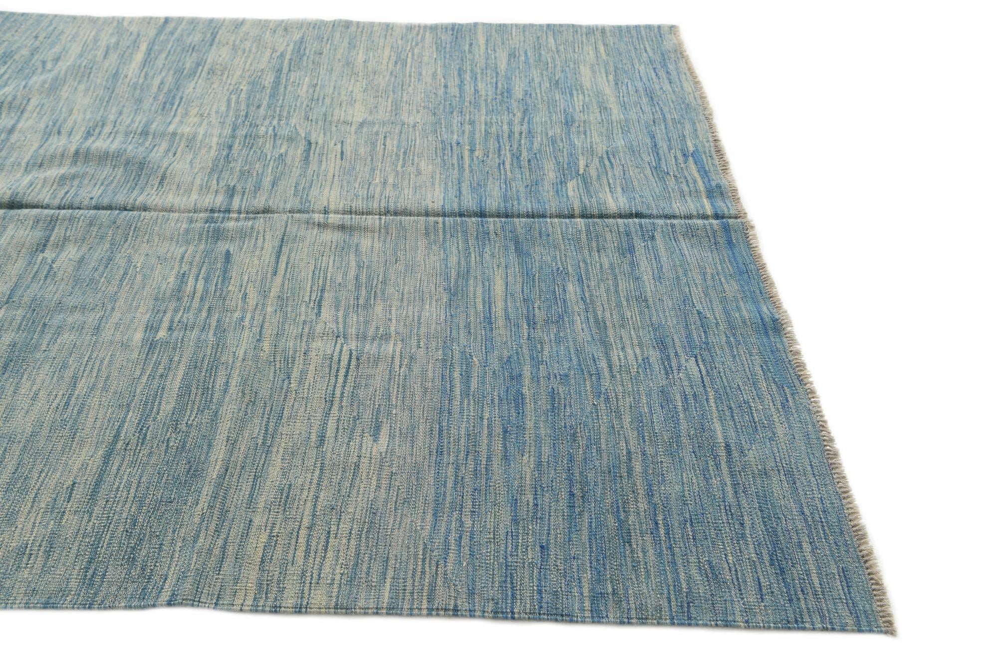 5' 7 x 8' 1 Hand Woven Kilim Modern Wool Rug