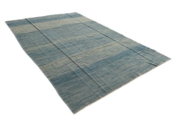 Detail image of 6' 7 x 9' 10 Hand Woven Kilim Modern Wool Rug