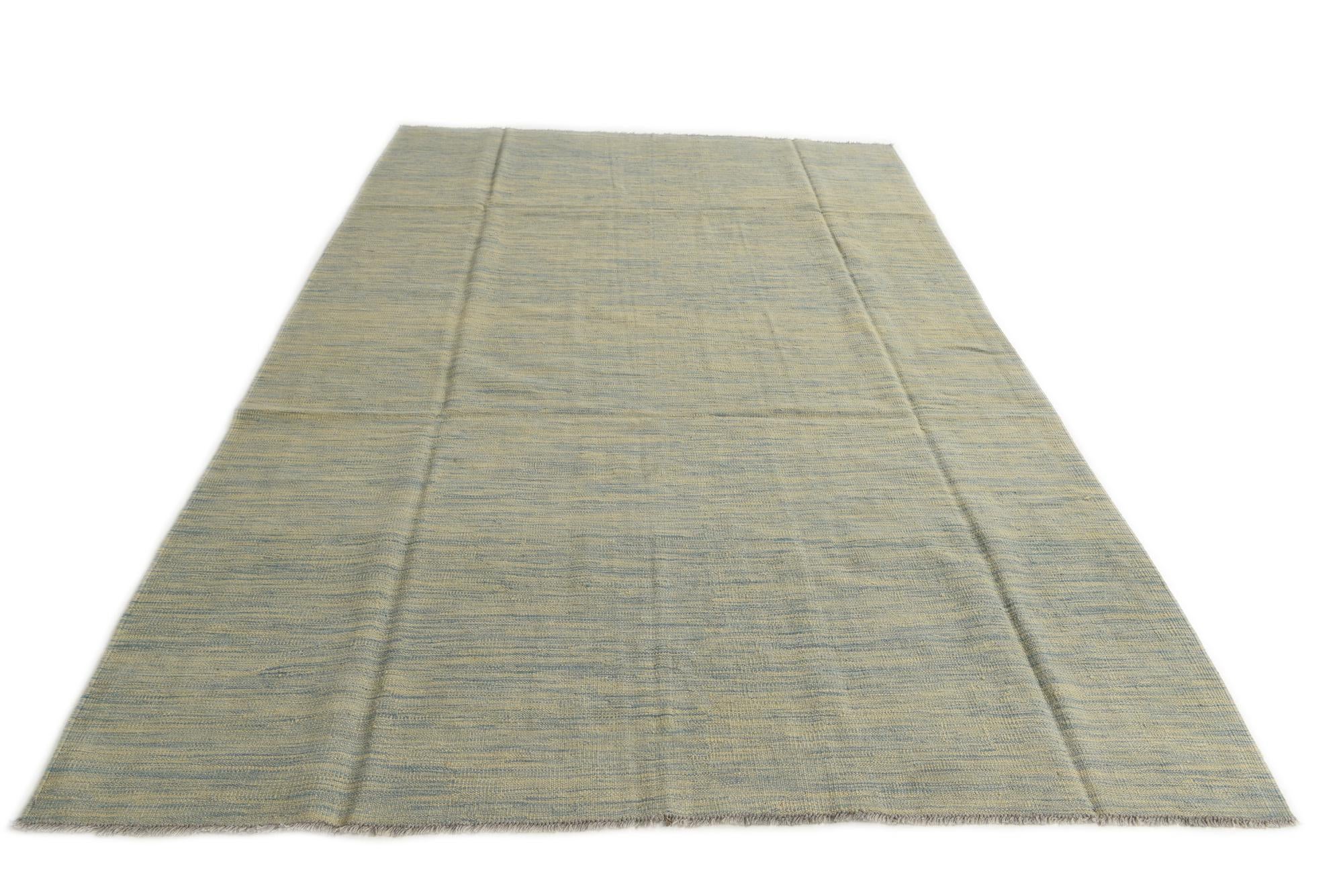 6' 6 x 10' Hand Woven Kilim Modern Wool Rug
