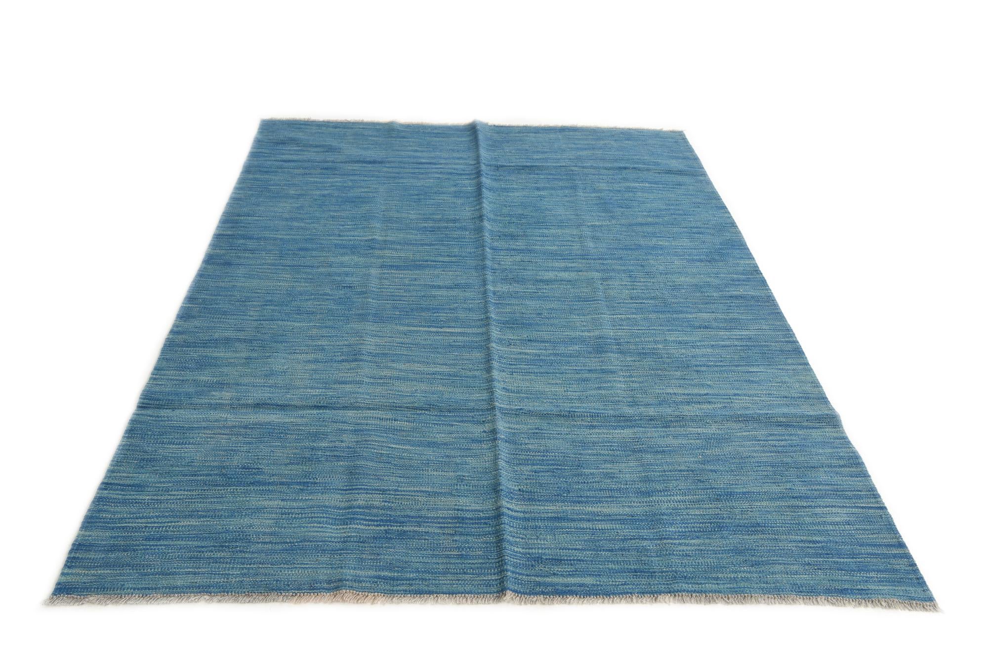 5' x 6' 8 Hand Woven Kilim Modern Wool Rug