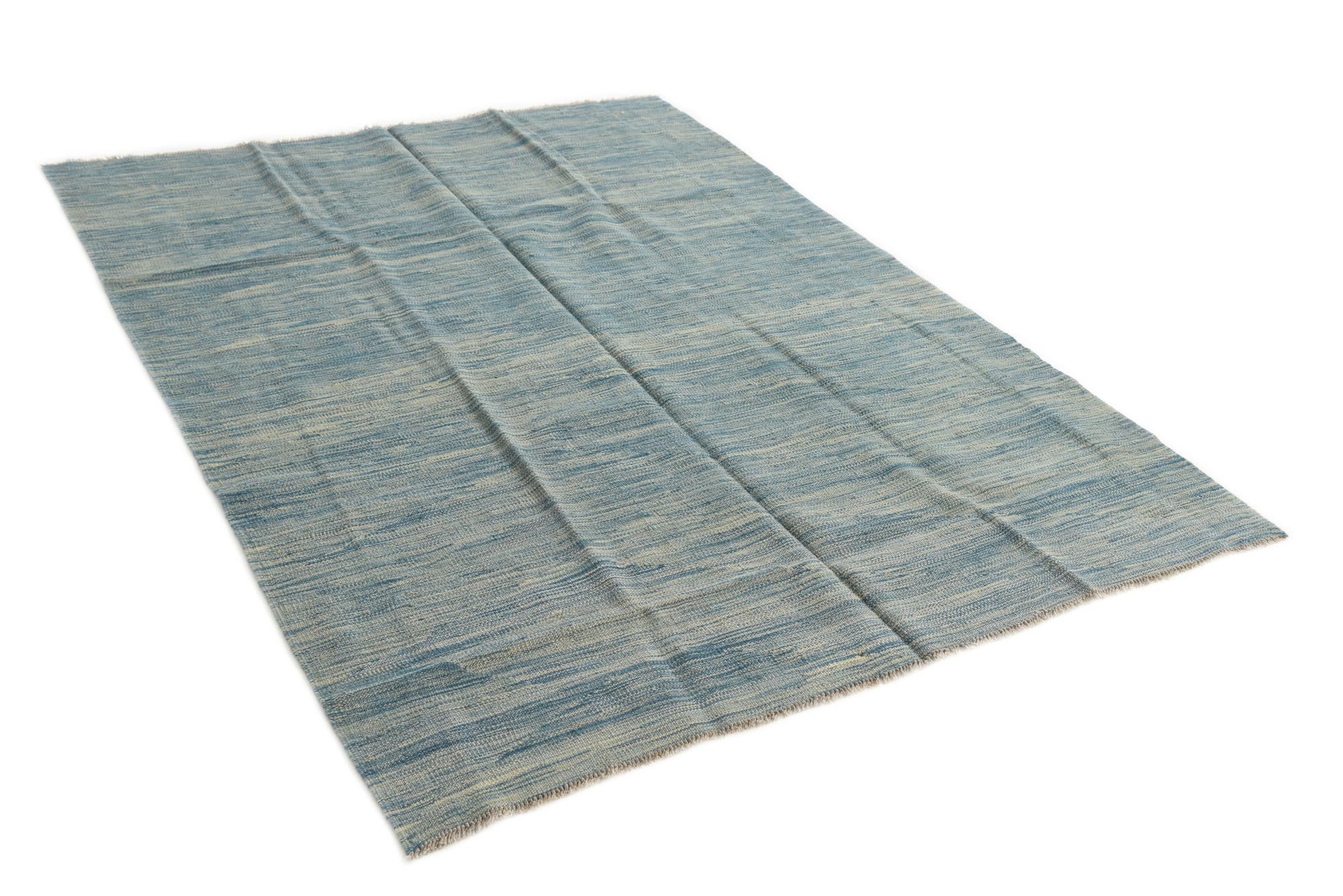 5' x 6' 6 Hand Woven Kilim Modern Wool Rug