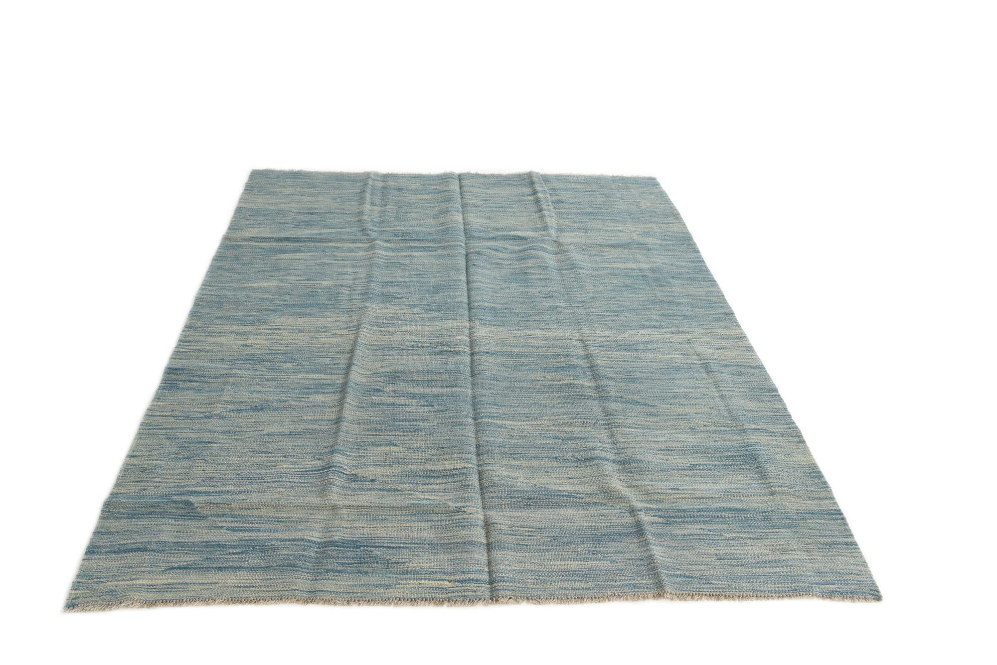 5' x 6' 6 Hand Woven Kilim Modern Wool Rug