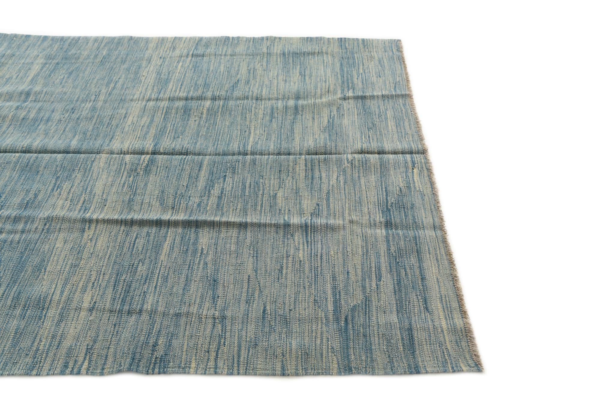 5' x 6' 6 Hand Woven Kilim Modern Wool Rug
