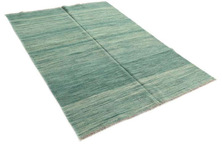 4' 7 x 6' 7 Hand Woven Kilim Modern Wool Rug