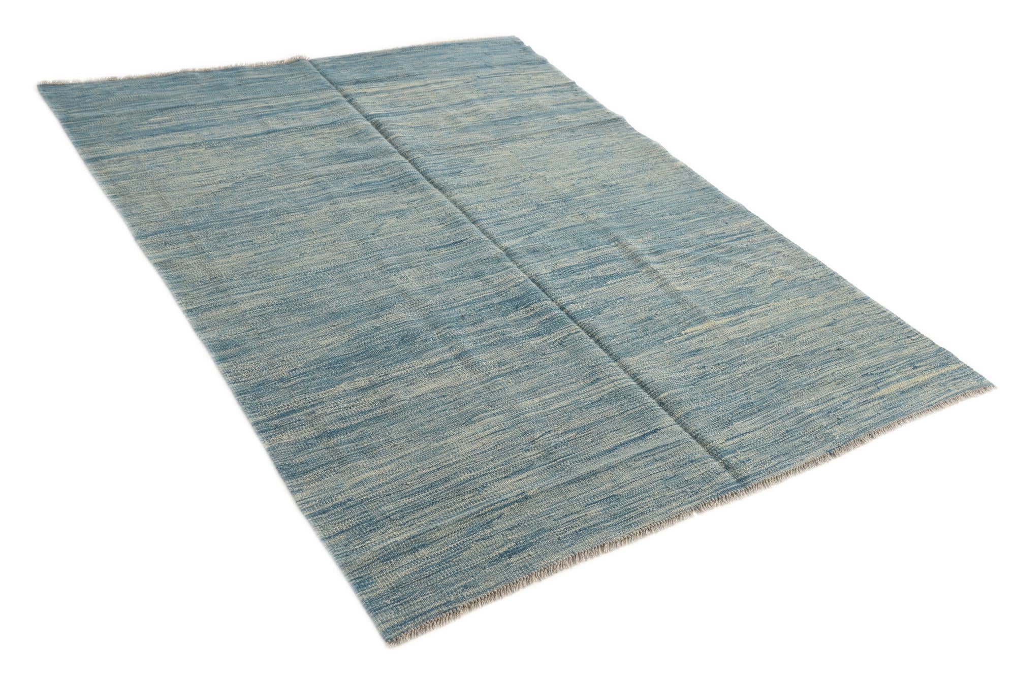 4' 10 x 6' 6 Hand Woven Kilim Modern Wool Rug