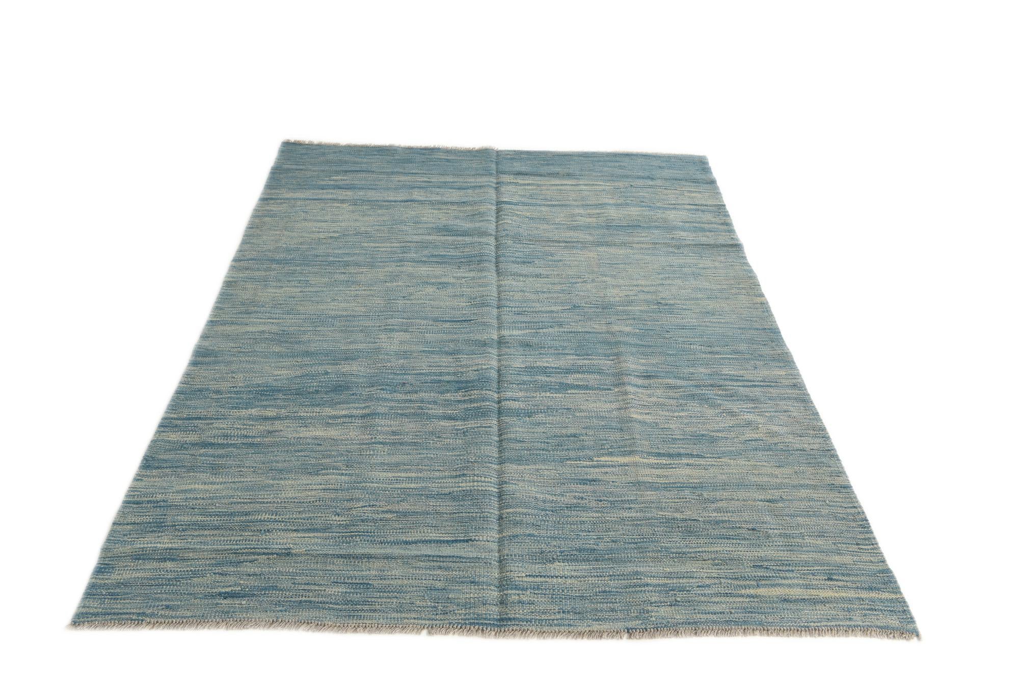 4' 10 x 6' 6 Hand Woven Kilim Modern Wool Rug