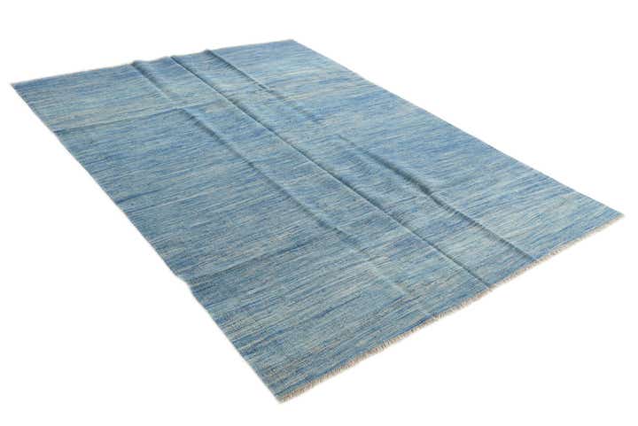 5' 7 x 7' 9 Hand Woven Kilim Modern Wool Rug