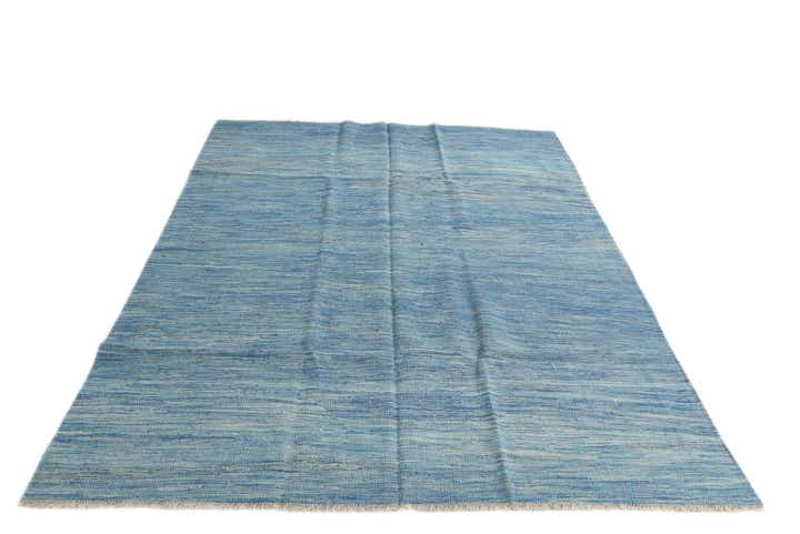 5' 7 x 7' 9 Hand Woven Kilim Modern Wool Rug
