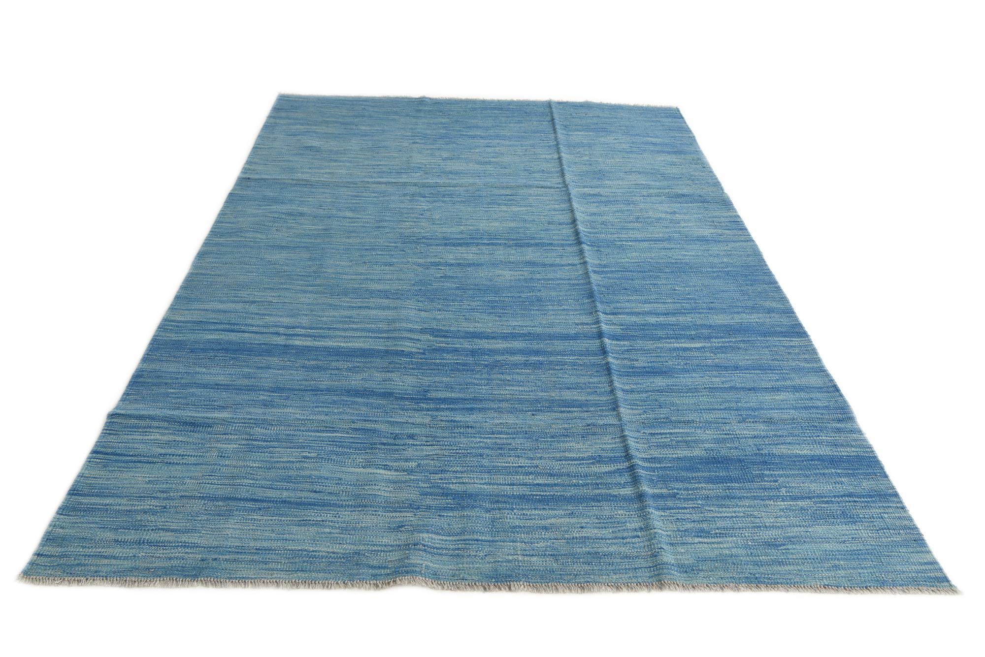5' 5 x 8' Hand Knotted Kilim Modern Wool Rug
