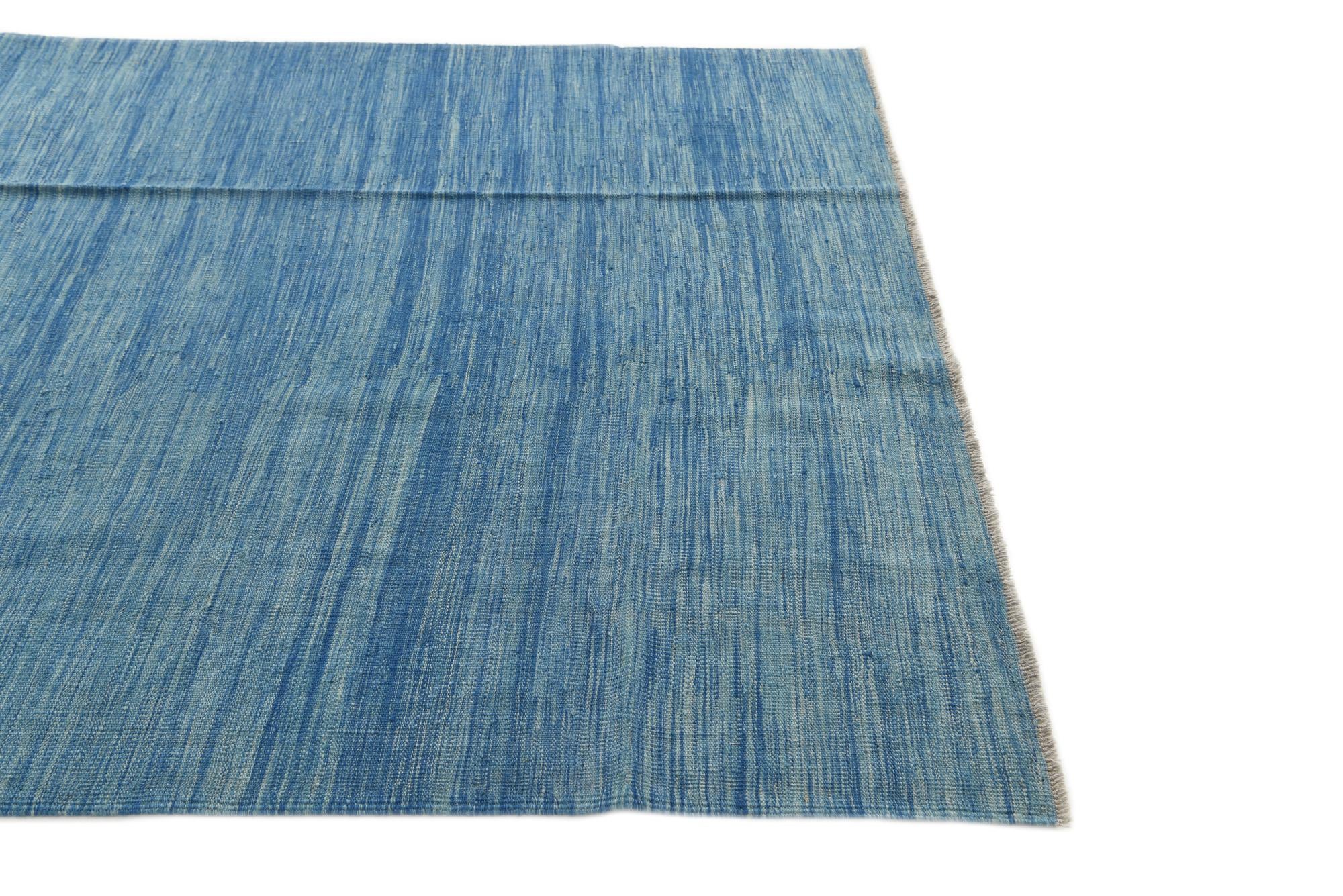 5' 5 x 8' Hand Knotted Kilim Modern Wool Rug