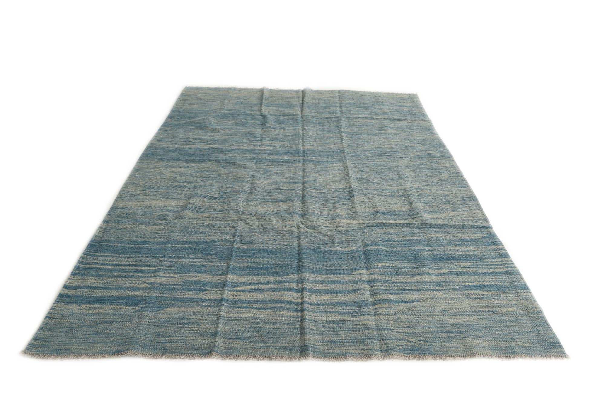 5' 10 x 8' Hand Woven Kilim Modern Wool Rug