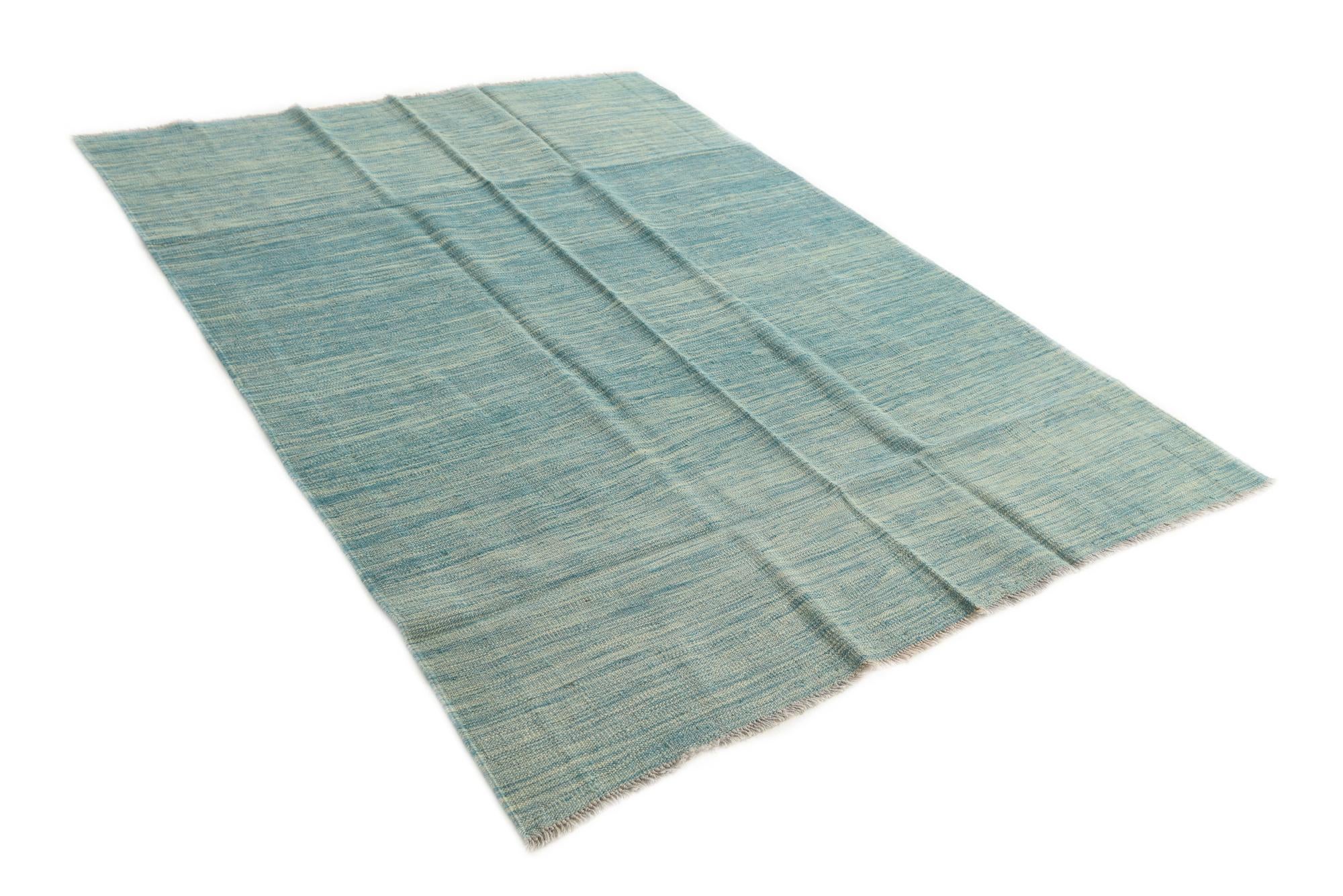 4' 10 x 6' 6 Hand Woven Kilim Modern Wool Rug