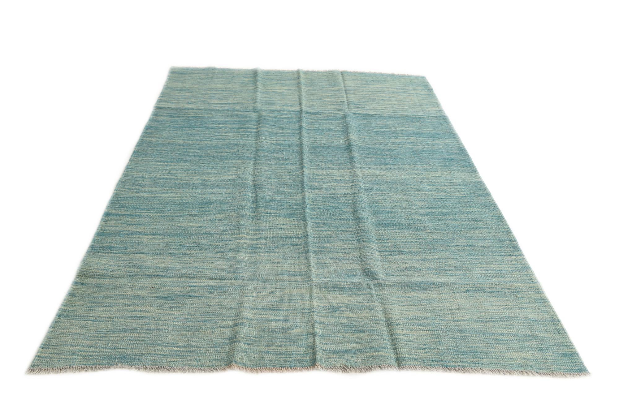 4' 10 x 6' 6 Hand Woven Kilim Modern Wool Rug
