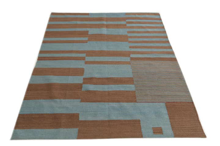 4' 3 x 6' Hand Woven Kilim Modern Wool Rug