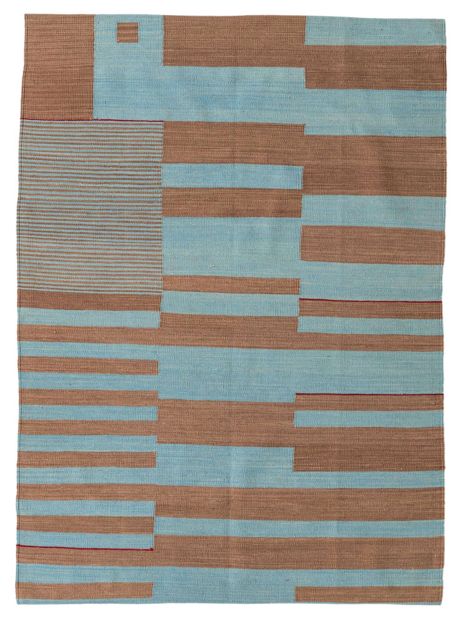 4' 3 x 6' Hand Woven Kilim Modern Wool Rug