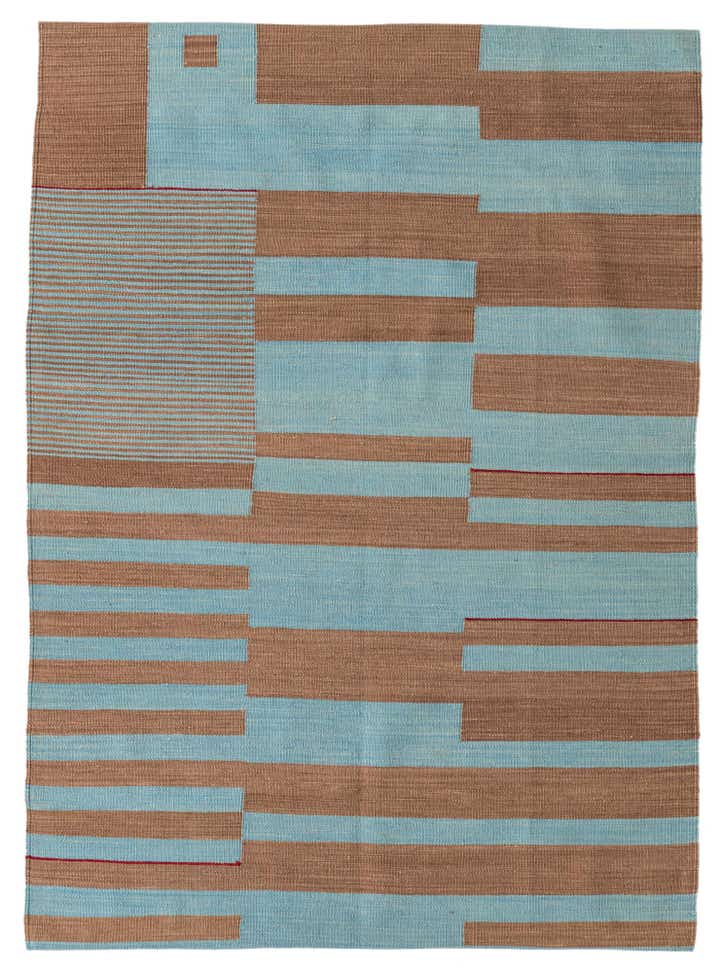 4' 3 x 6' Hand Woven Kilim Modern Wool Rug