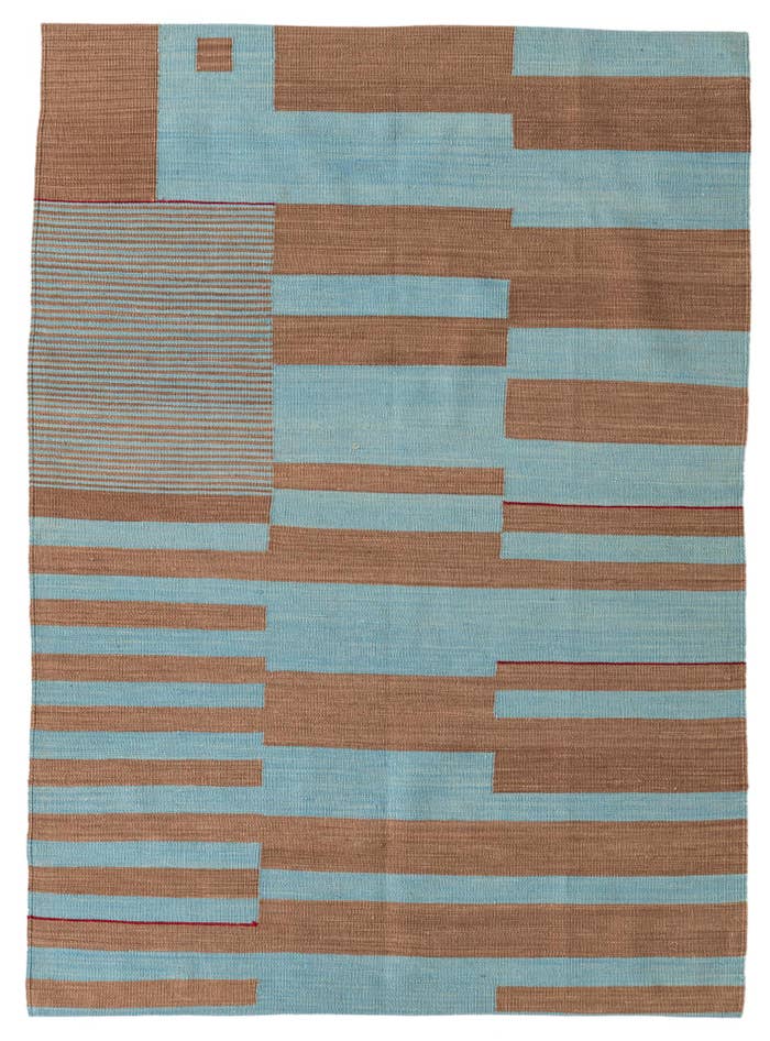Detail image of 4' 3 x 6' Hand Woven Kilim Modern Wool Rug