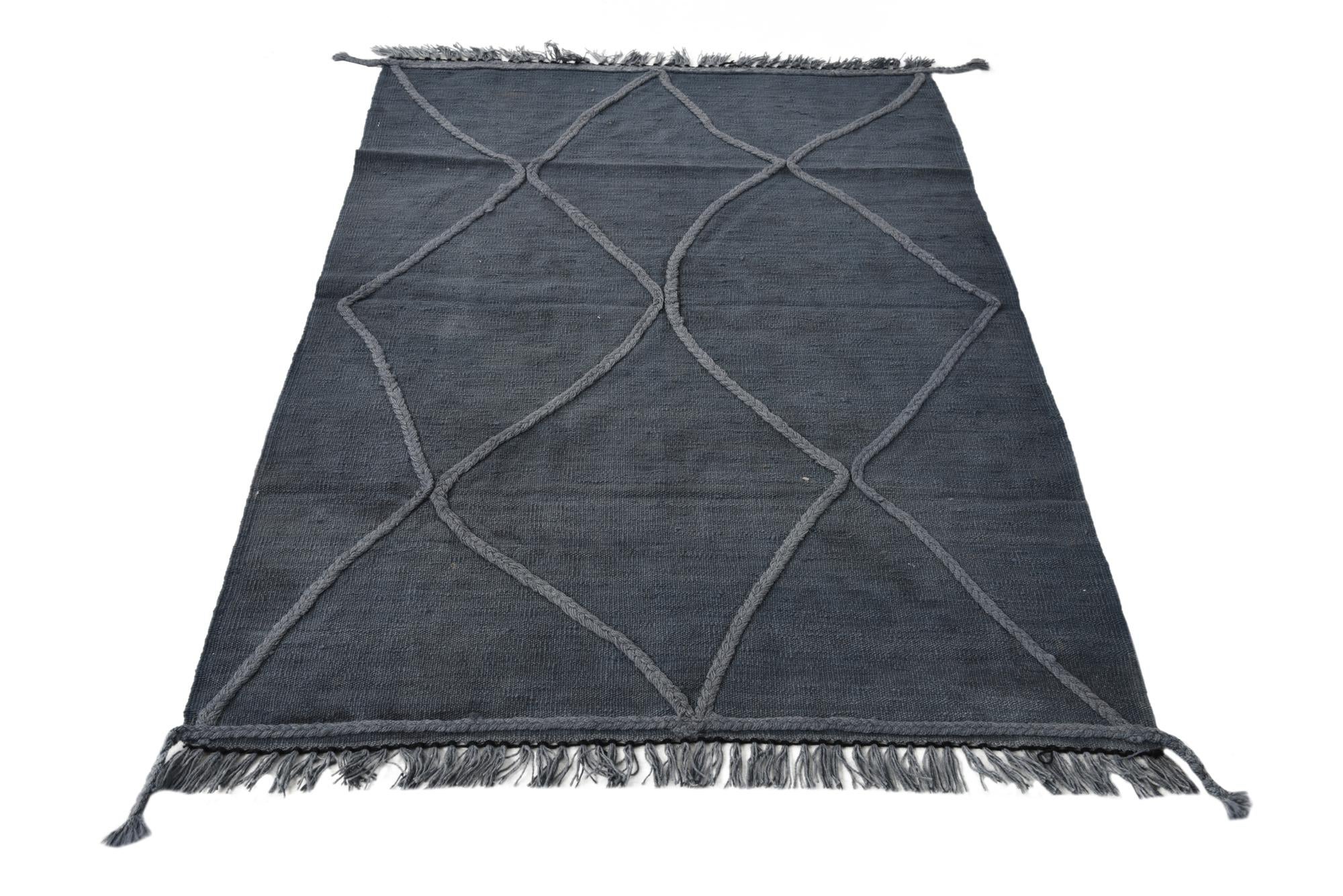 3' 3 x 4' 10 Hand Woven Kilim Modern Wool Rug