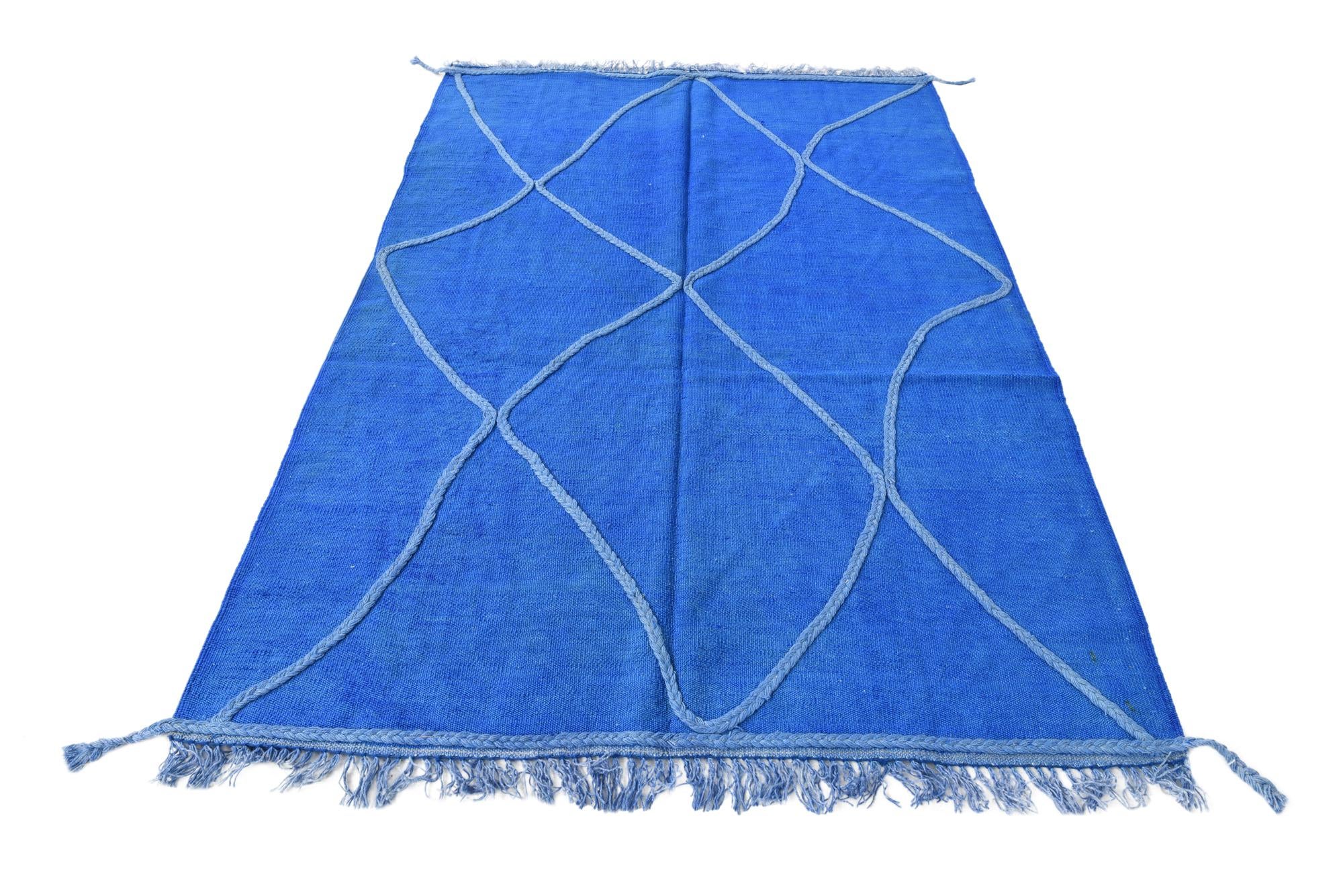 4' 1 x 6' 1 Hand Woven Kilim Modern Wool Rug