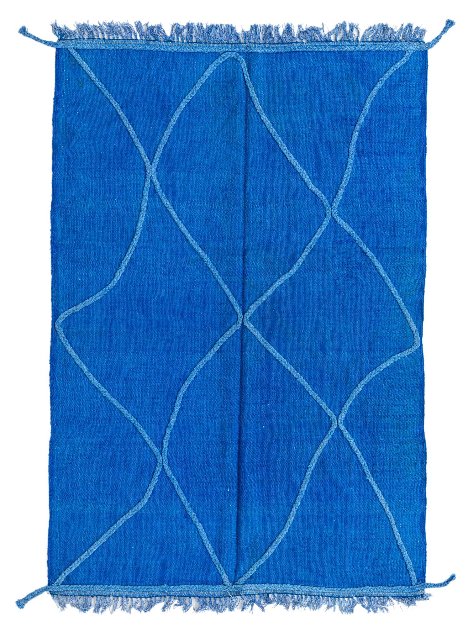 4' 1 x 6' 1 Hand Woven Kilim Modern Wool Rug