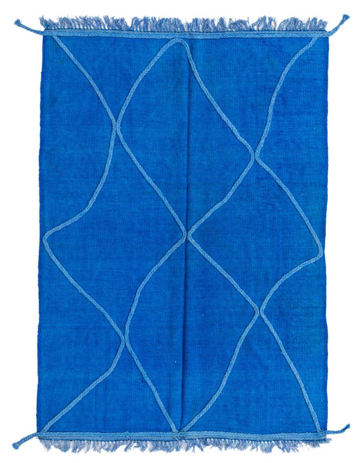 Detail image of 4' 1 x 6' 1 Hand Woven Kilim Modern Wool Rug